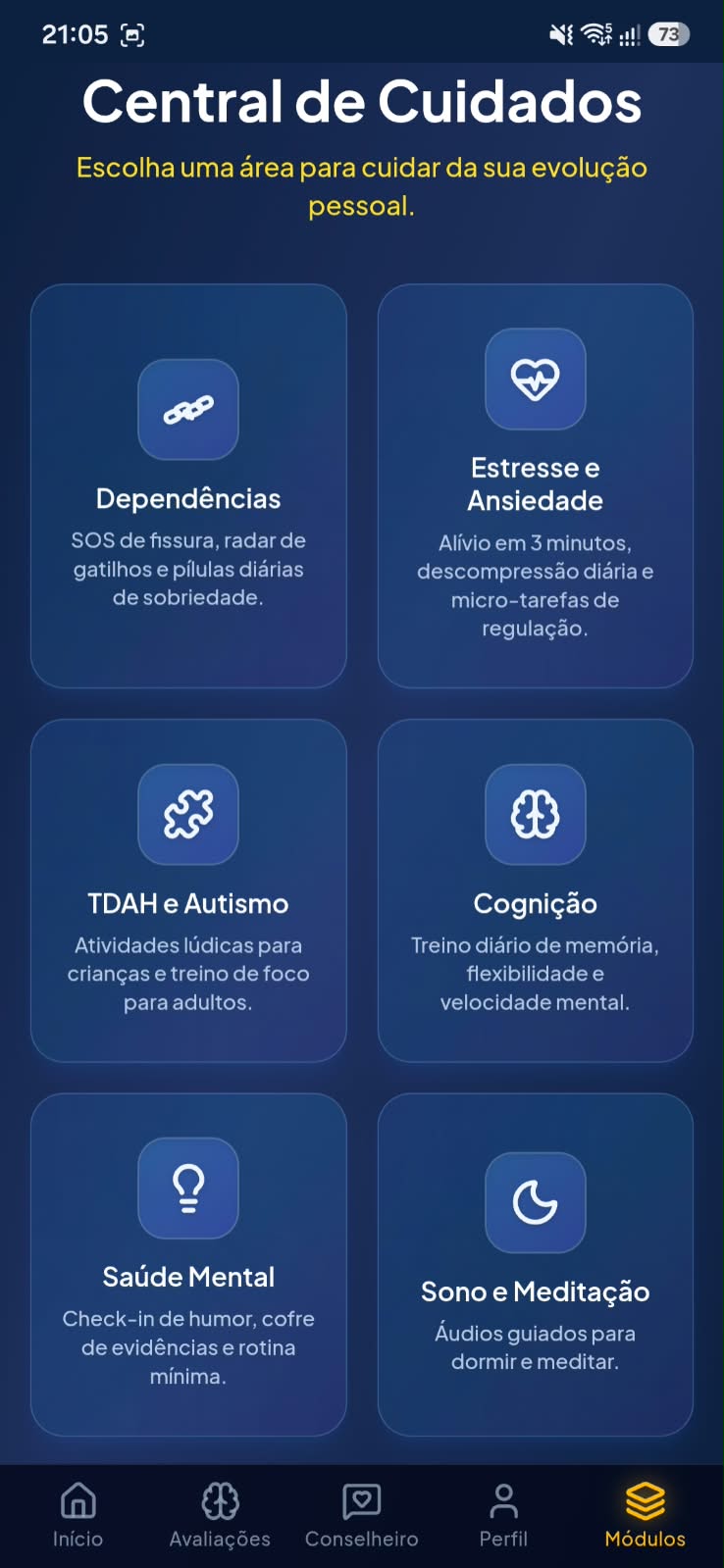 Central de Cuidados com módulos especializados