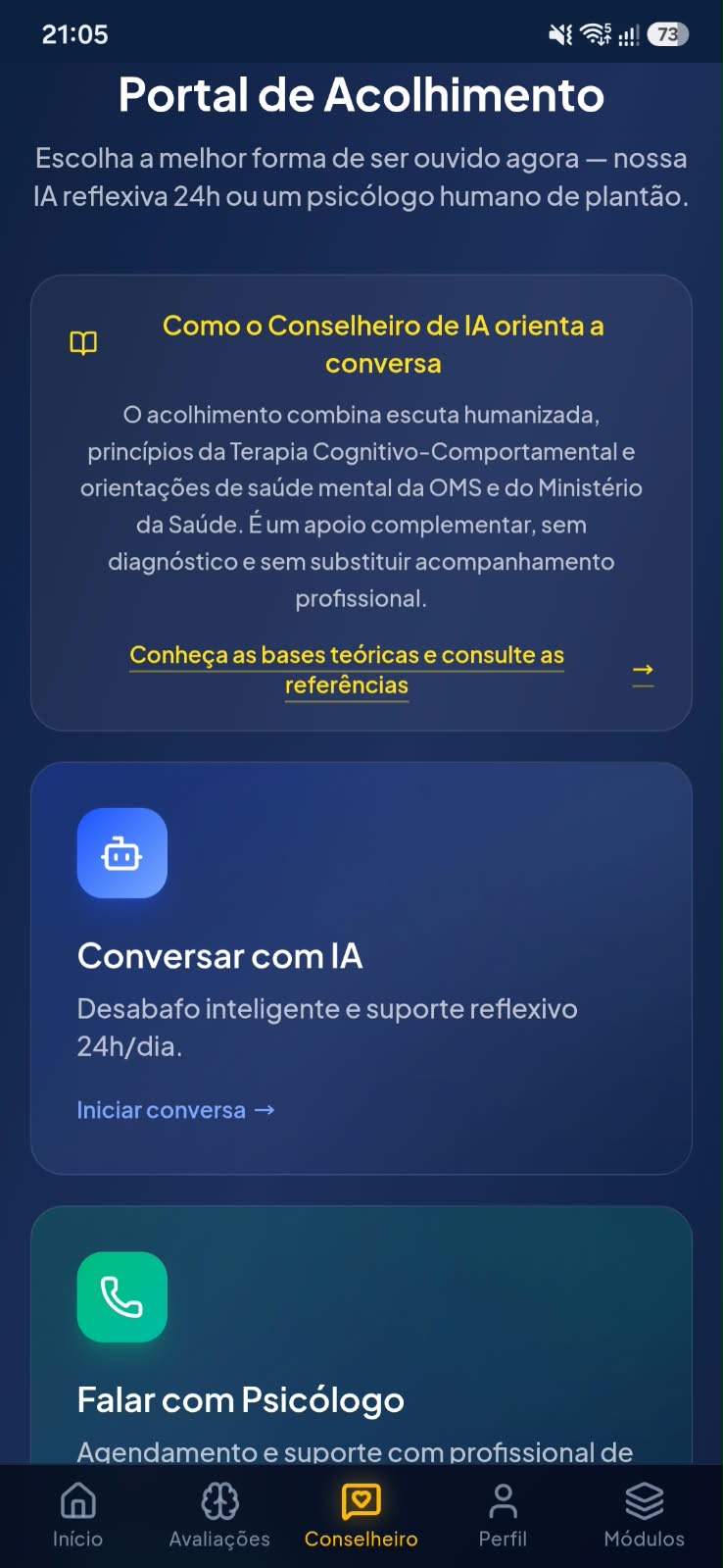 Portal de Acolhimento com conselheiro de IA